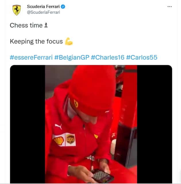 Chess Is The New Hobby For F1 players: The Queen's Gambit Series Had A Role To Play 2 Scuderia Ferrari Tweet