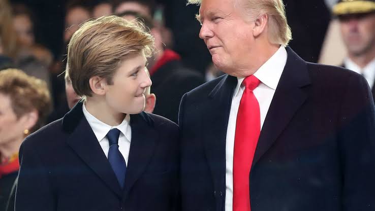 Barron Trump and his father, Donald Trump