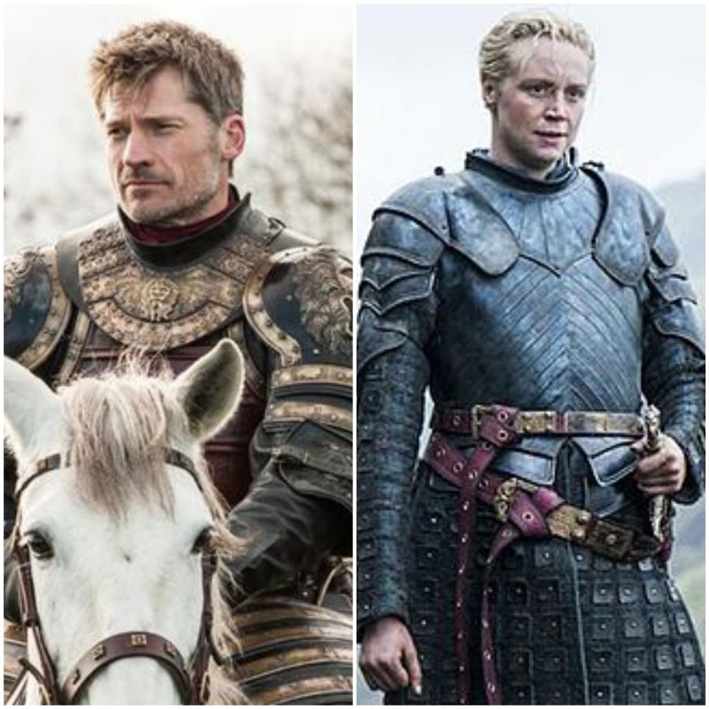 L-R: Jamie Lannister and Brienne of Tarth