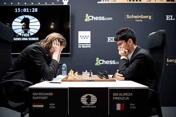 Alireza draws against Rapport in Round 2 of the FIDE Candidates tournament 2022