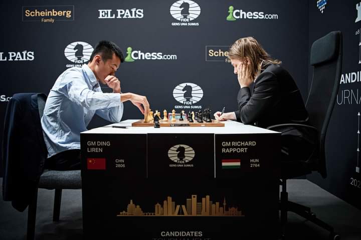 Ding vs Rapport in Round 3 of the FIDE Candidates Tournament 2022
