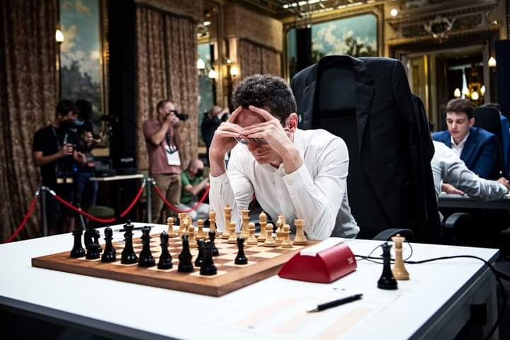Fabi vs Radjabov in Round 7 of the FIDE Candidates Tournament 2022