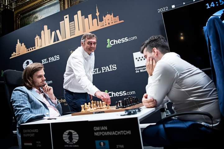 Rapport vs Nepo in Round 7 of the FIDE Candidates Tournament 2022