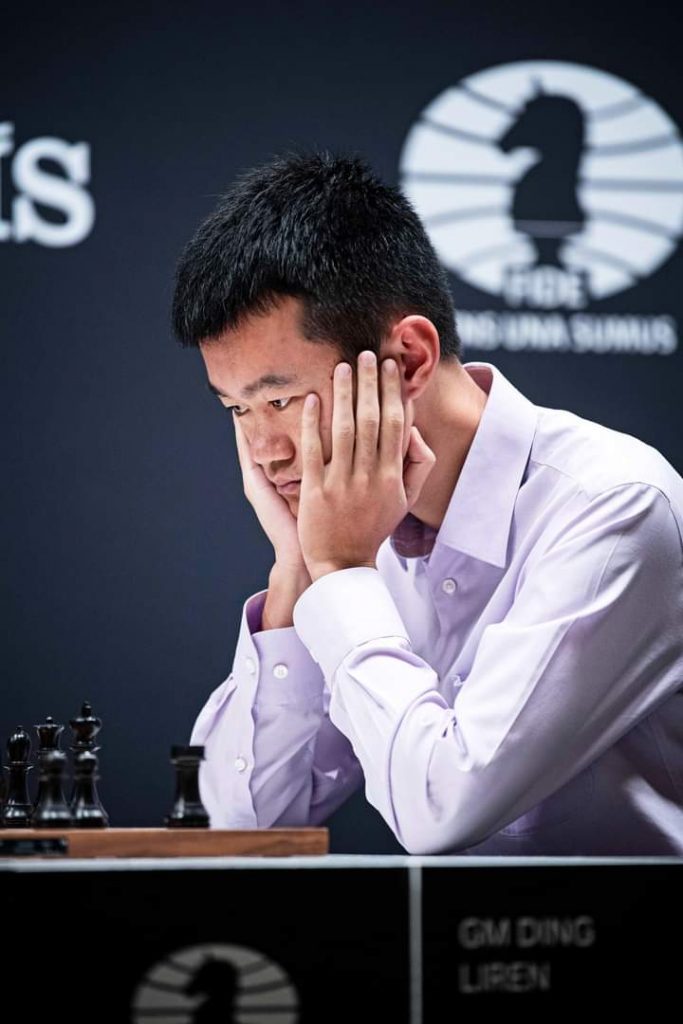 Ding Liren in Round 10 of the FIDE Candidates Tournament 2022