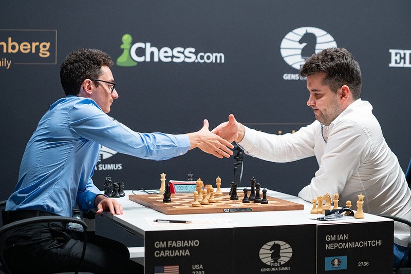 Round 9 of the FIDE Candidates Tournament 2022: Fabiano Caruana Vs Ian Nepomniachtchi