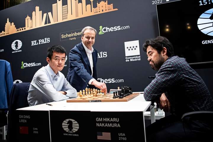 Ding vs Nakamura in Round 14 of the FIDE Candidates Tournament 2022

