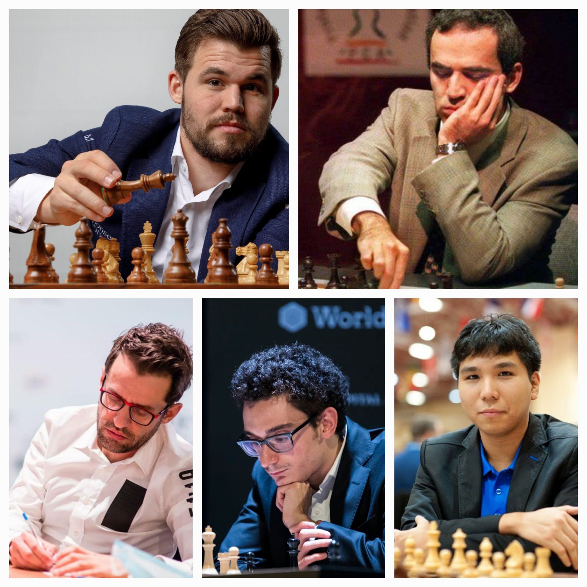 Top Chess Players With Highest Chess Ratings: From Top to Bottom - Magnus Carlsen, Garry Kasparov, Levon Aronian, Fabiano Caruana, Wesley So