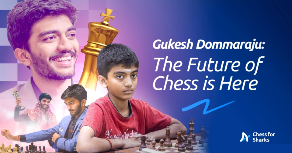 A pre-teen Gukesh in a graphic with current 18-year-old Gukesh