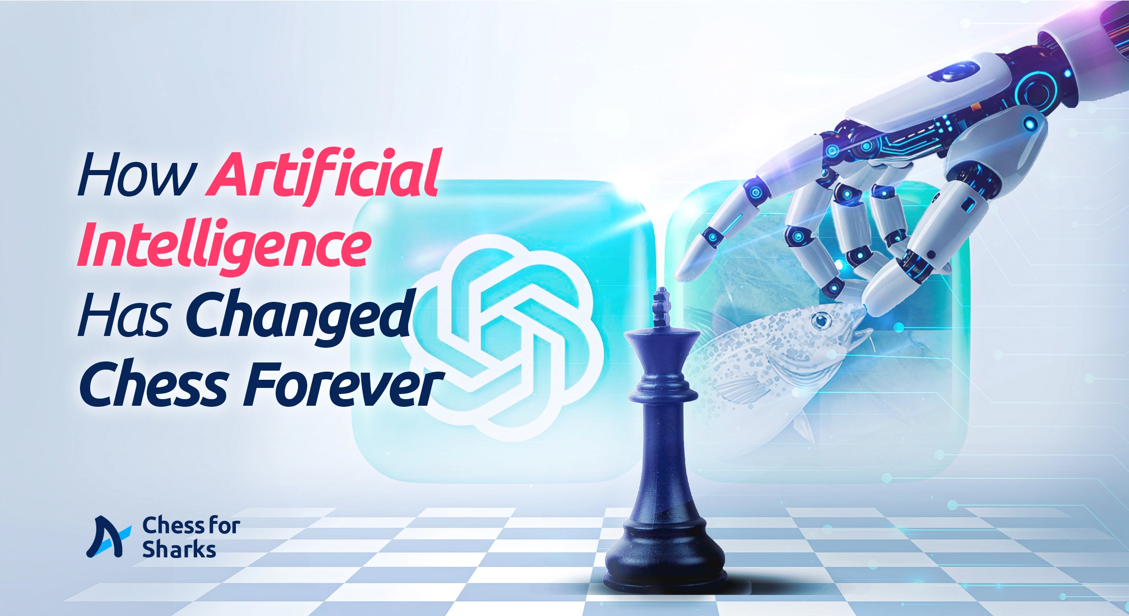 Artificial intelligence robot about to pick up a King chess piece