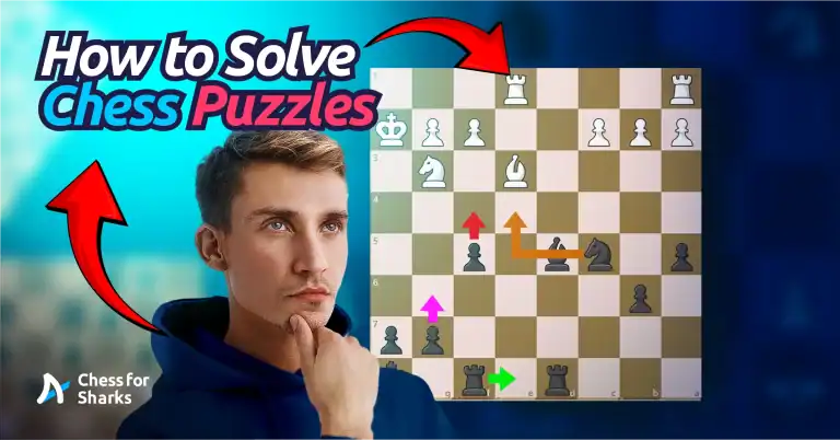 A man thinking of how to solve a chess puzzle