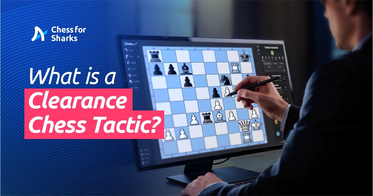 A man on his tablet using the clearance chess tactic.