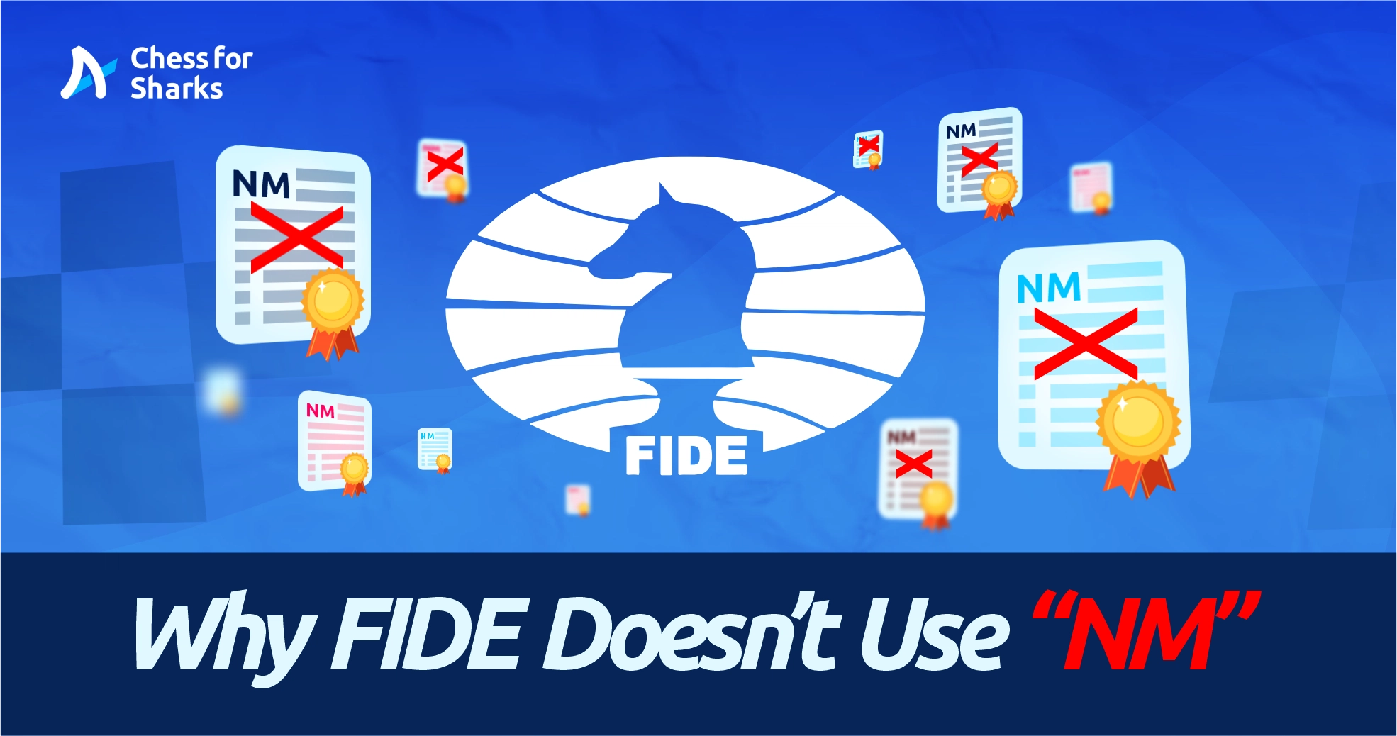 Graphic portraying that FIDE does not recognize the national master title