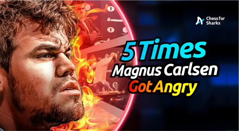 A graphic showing when Magnus Carlsen got angry
