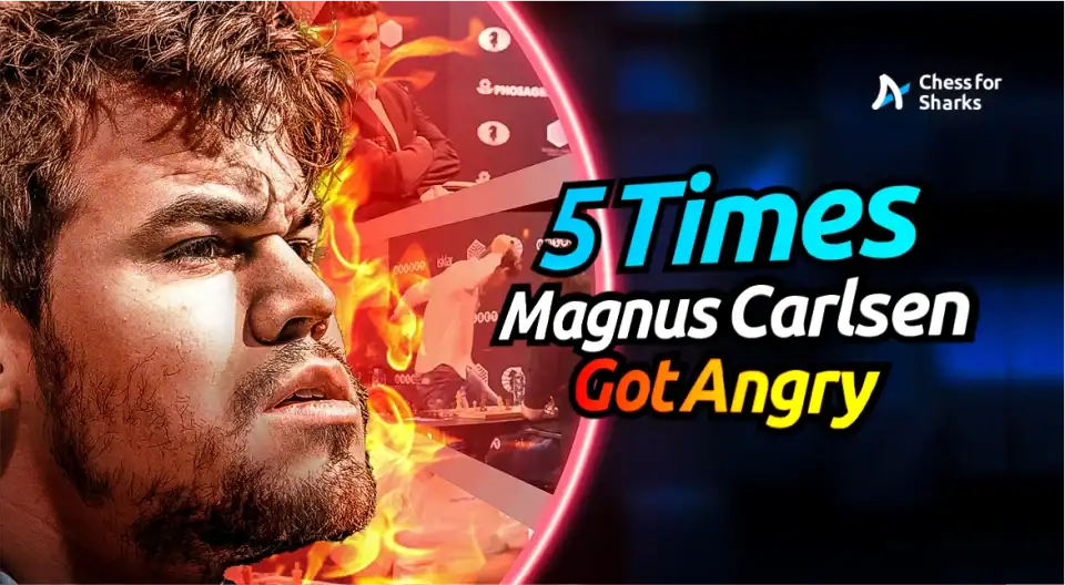 A graphic showing when Magnus Carlsen got angry