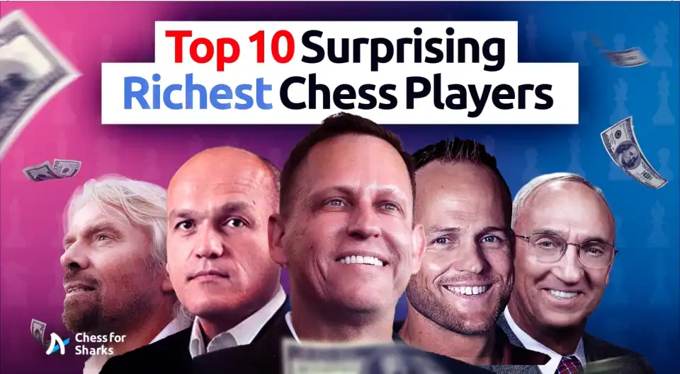 A graphic showing hardly recognizable but richest chess players