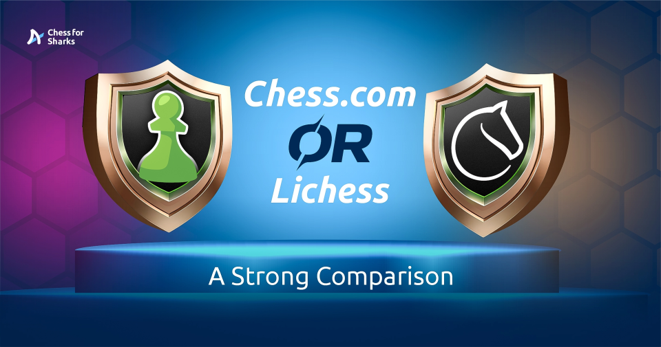 A graphic showing the logos of Chess.com and Lichess