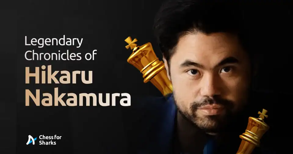 A graphic showing Hikaru Nakamura posing for a bold headshot