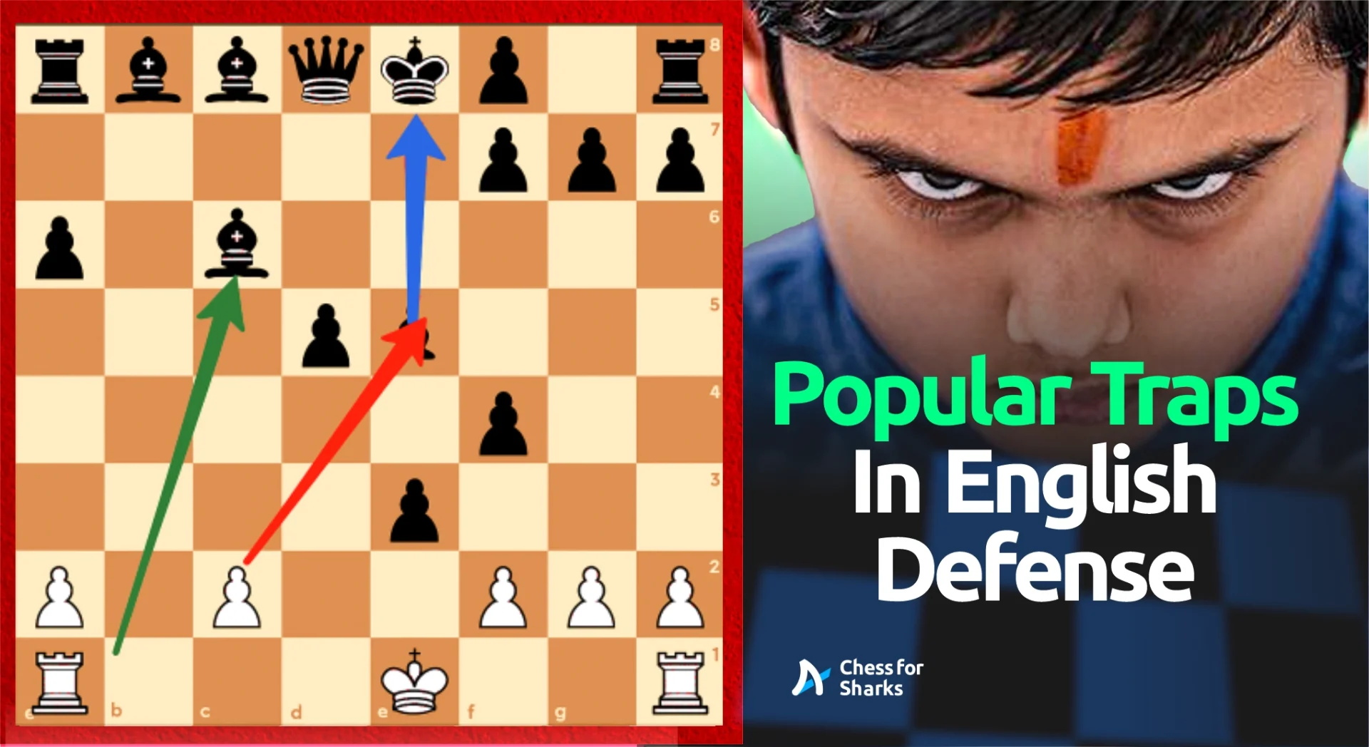 A featured image of an article on traps in the English Opening