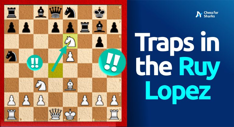 A position highlighting the outcome of one of the traps in the Ruy Lopez
