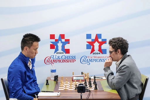 Handling Chess Losses: A Guide to Emotional Resilience 4 Christopher Yoo in a game against Fabiano Caruana
