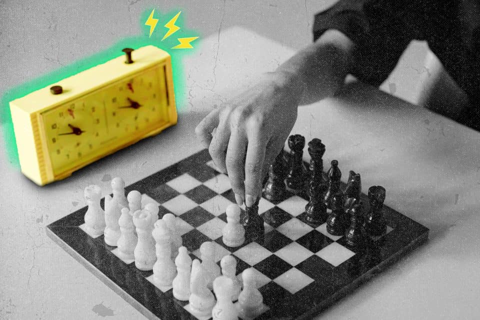 Person playing speed chess