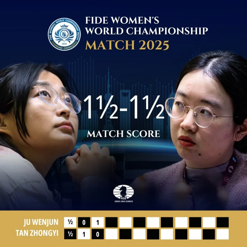 Ju Wenjun faces Tan Zhongyi in the World Chess Championship