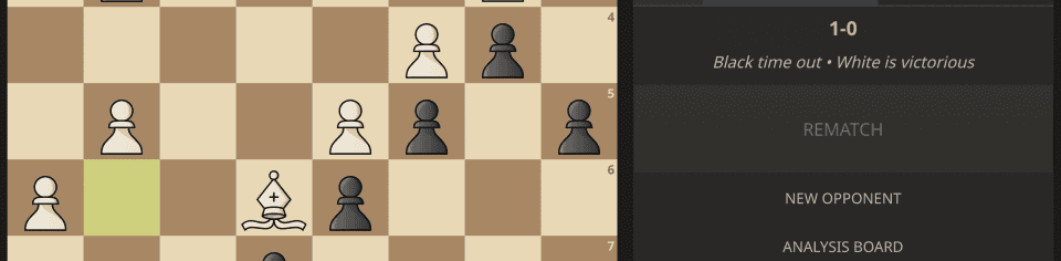 White flags Black and wins
