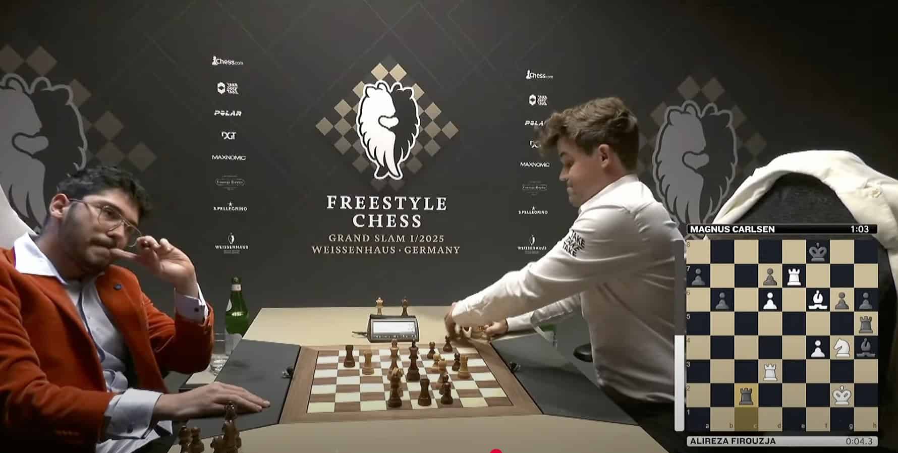 Carlsen Bounces Back, Defeats World Champion Gukesh at Freestyle Chess Grand Slam 3 Screenshot 2025 02 08 at 16.15.42