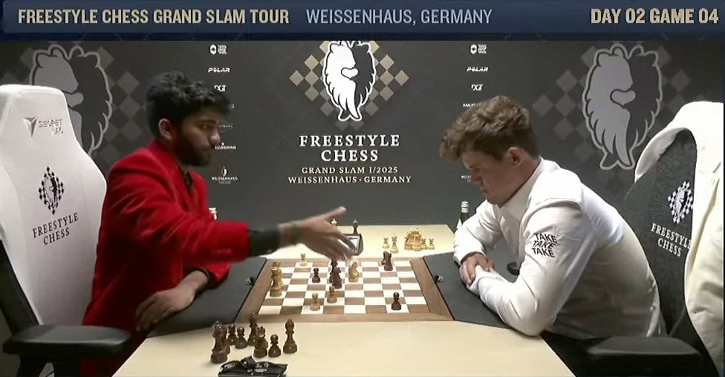 Carlsen Bounces Back, Defeats World Champion Gukesh at Freestyle Chess Grand Slam 6 Screenshot 2025 02 08 at 17.04.52