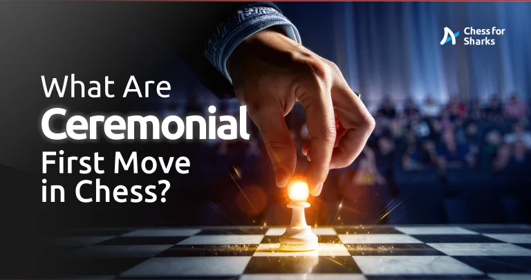 A ceremonial first move being played by an unknown chess player