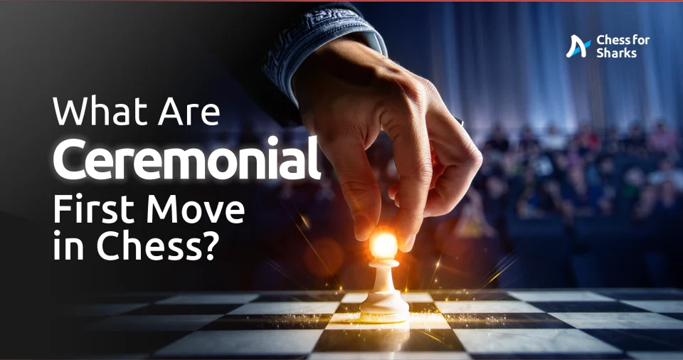 A ceremonial first move being played by an unknown chess player